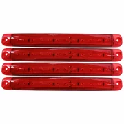 Lampa gabarit cu 12 LED-uri 12/24V set 4buc Cridem - Rosu