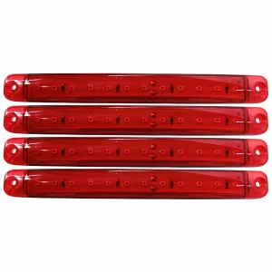 Lampa gabarit cu 12 LED-uri 12/24V set 4buc Cridem - Rosu