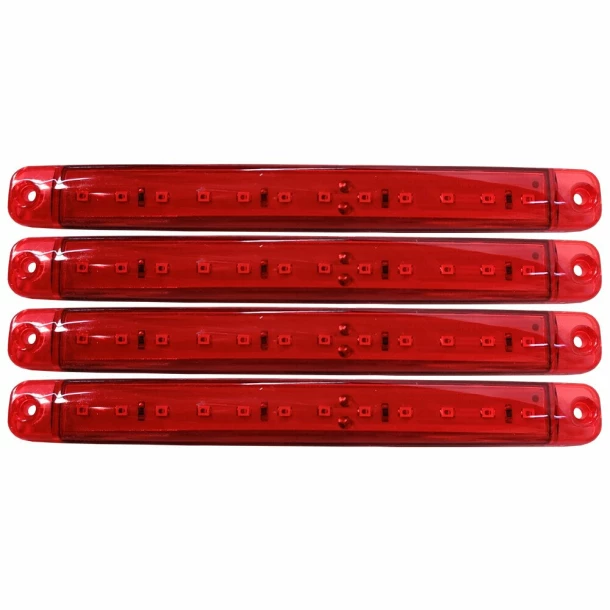Lampa gabarit cu 12 LED-uri 12/24V set 4buc Cridem - Rosu