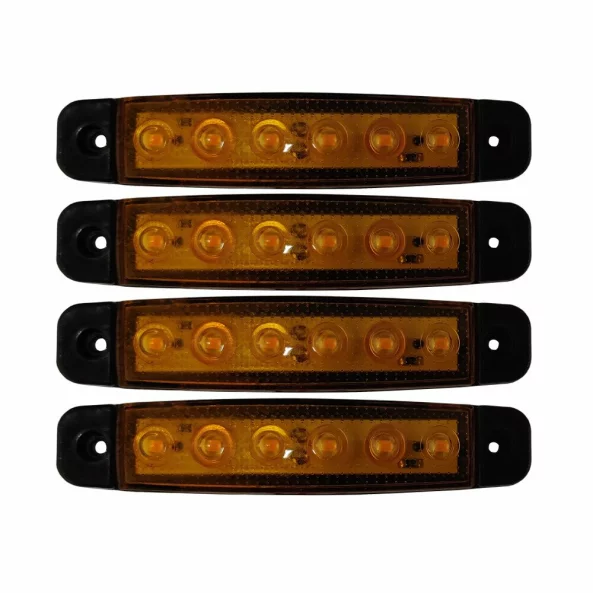 Lampa gabarit cu 6 LED-uri 12/24V set 4buc - Galben