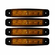 Lampa gabarit cu 6 LED-uri 12/24V set 4buc - Galben