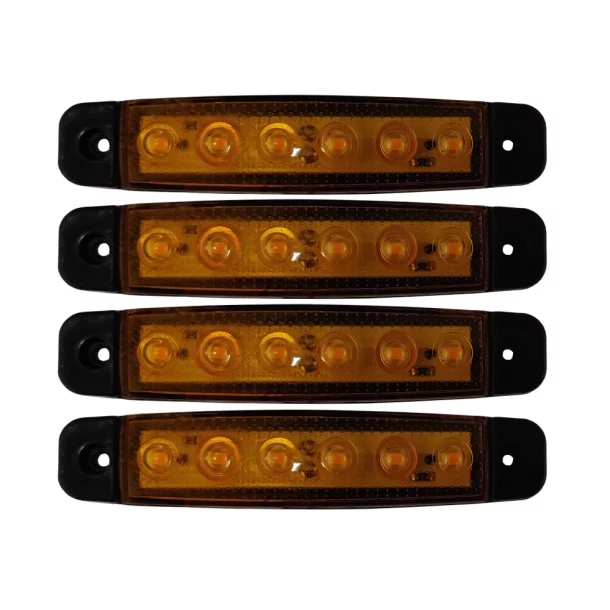 Lampa gabarit cu 6 LED-uri 12/24V set 4buc - Galben