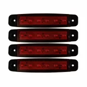 Lampa gabarit cu 6 LED-uri 12/24V set 4buc - Rosu