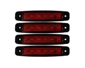 Lampa gabarit cu 6 LED-uri 12/24V set 4buc - Rosu