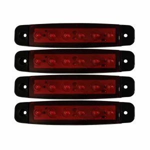 Lampa gabarit cu 6 LED-uri 12/24V set 4buc - Rosu