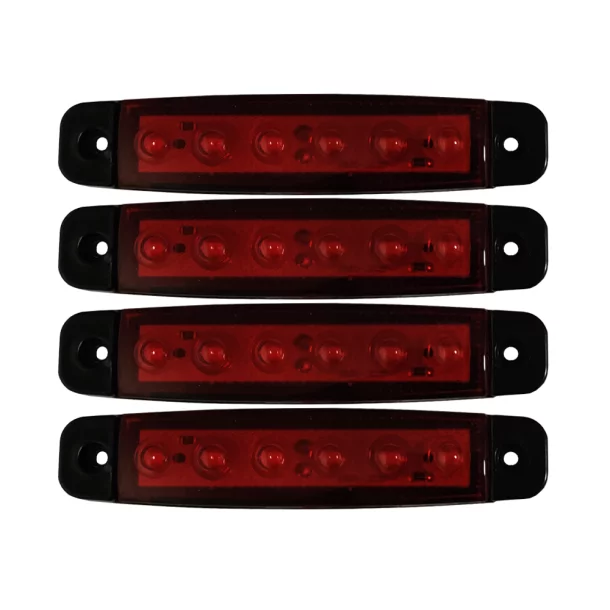 Lampa gabarit cu 6 LED-uri 12/24V set 4buc - Rosu