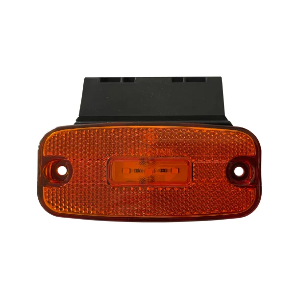 Lampa gabarit lateral cu 3LED si catadioptru, suport detasabil, fixare universala, 12/24V - Galben