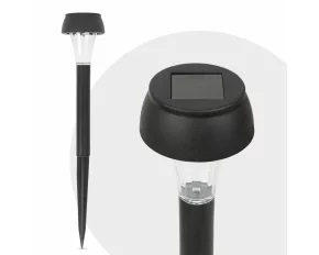 Lampa solara LED, alb rece - negru - Material plastic