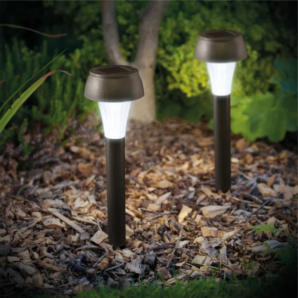 Lampa solara LED, alb rece - negru - Material plastic