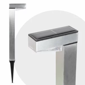Lampă solară LED, alb rece - Satinat - Metal