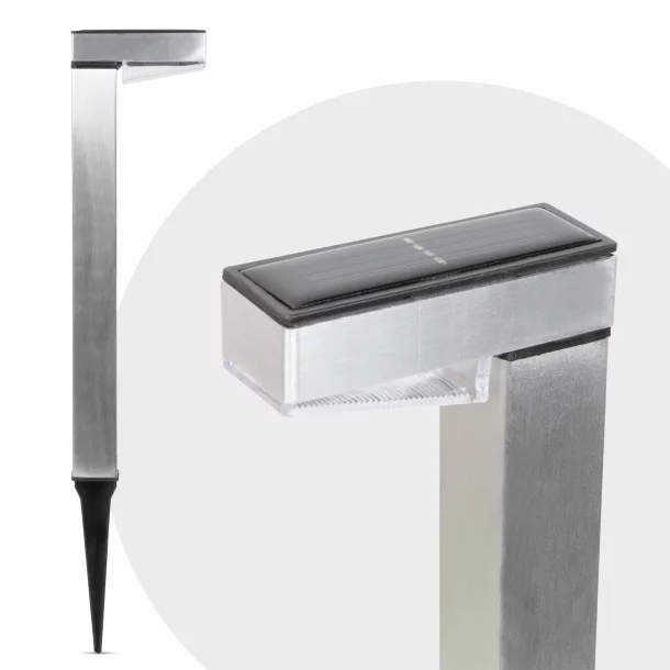 Lampă solară LED, alb rece - Satinat - Metal
