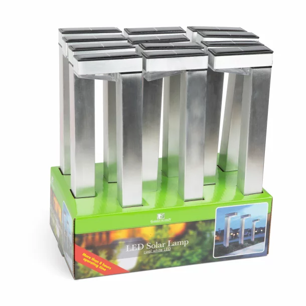 Lampă solară LED, alb rece - Satinat - Metal