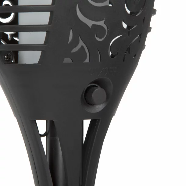 Lampa solara LED, model imitatie de flacara - negru - mat. plastic
