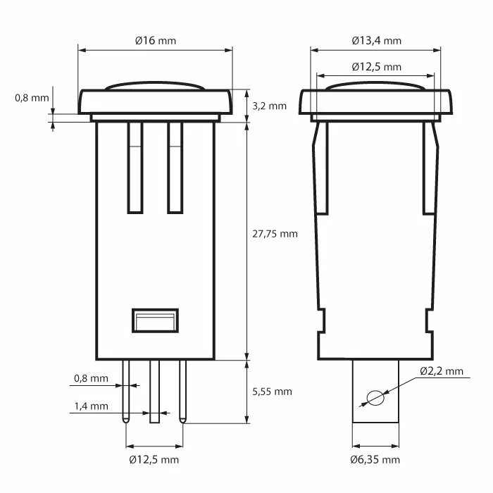 Lumina de semnal 230 V _albastra