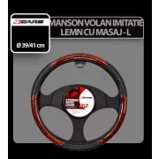 Manson volan imitatie lemn si masaj 4Cars - L - Ø 39/41cm