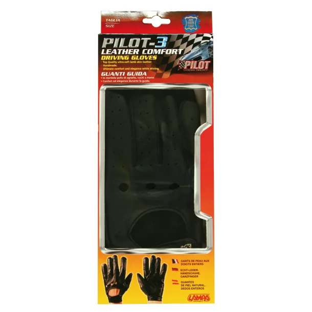 Manusi de conducere Pilot-3 - XL - Negru
