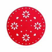 Napron pentru pus sub brad - 90 cm x 3 mm, din fetru rosu