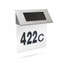 Număr de casă din inox, cu iluminare LED și alimentare solară