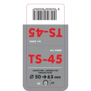 Ornament toba esapament curbat TS-45, din otel inoxidabil lustruit, racordare Ø50-63mm