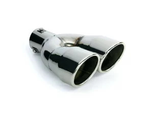 Ornament toba esapament dublu TS-22, din otel inoxidabil lustruit, racordare Ø36-54mm