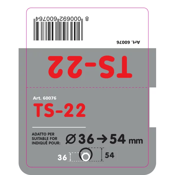 Ornament toba esapament dublu TS-22, din otel inoxidabil lustruit, racordare Ø36-54mm