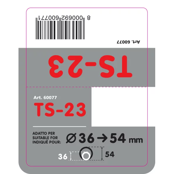 Ornament toba esapament dublu TS-23, din otel inoxidabil lustruit, racordare Ø36-54mm