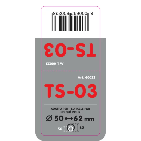 Ornament toba esapament TS-03, din otel inoxidabil lustruit, sunet sport, racordare Ø50-62mm