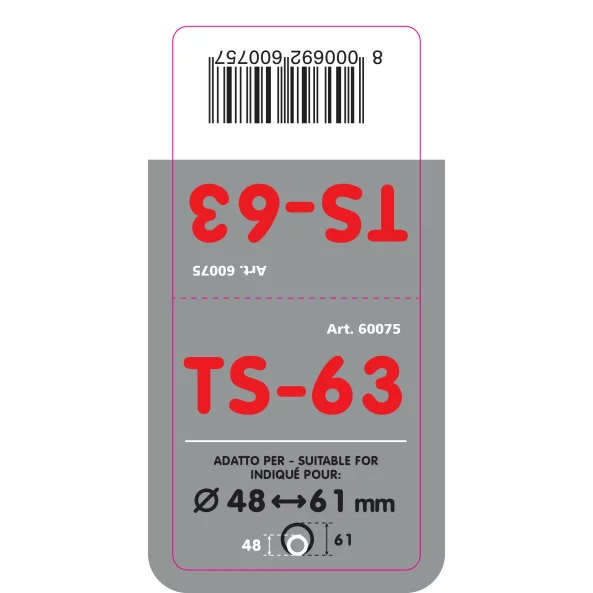 Ornament toba esapament TS-63, din otel inoxidabil lustruit, sunet sport, racordare Ø48-61mm