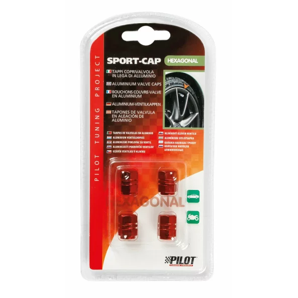 Ornamente capacele valve Hexagonal 4buc - Rosu