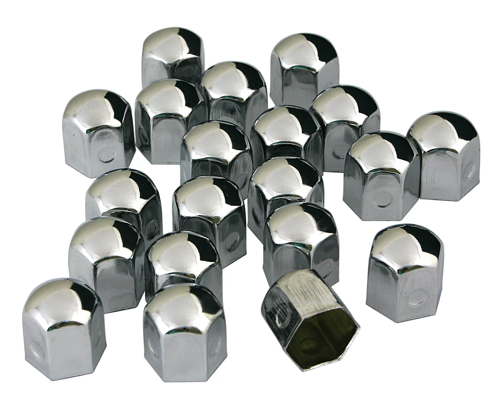 Ornamente prezoane metal cromat 20buc - Hex 19mm - Crom