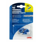 Papuci electrici 10buc, tata - 6,3x0,8mm - Albastru