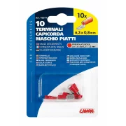 Papuci electrici 10buc, tata - 6,3x0,8mm - Rosu
