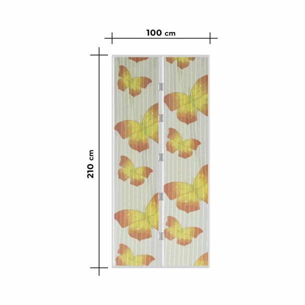 Perdea anti-tantari pt. usi cu inchidere magnetica- 100 x 210 cm „Fluturi galbeni”