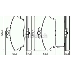 Placute frana fata BOSCH 0 986 495 233 - Honda Civic, Rover 45