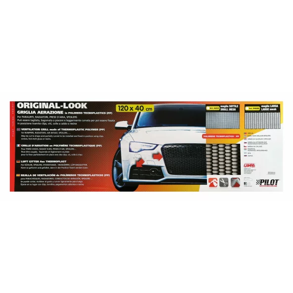 Plasa grila spoiler plastic Negru - Hexagon mare 15x35mm - 120x40cm