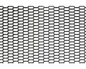 Plasa grila spoiler plastic Negru - Hexagon mic 8x18mm - 120x40cm