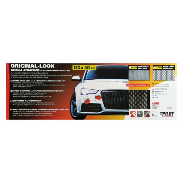 Plasa grila spoiler plastic Negru - Hexagon mic 8x18mm - 120x40cm