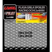 Plasa grila spoiler Racing Argintiu - Small 2x4mm 100x33cm