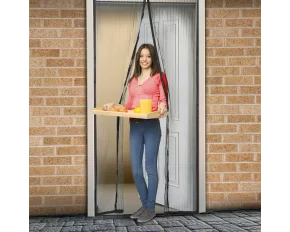 Plasa tantari pt. usi - inchidere magnetica, 100x210 cm - negru