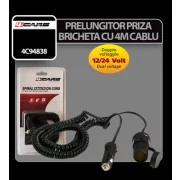 Prelungitor priza bricheta cu 4m cablu 12-24V 4Cars
