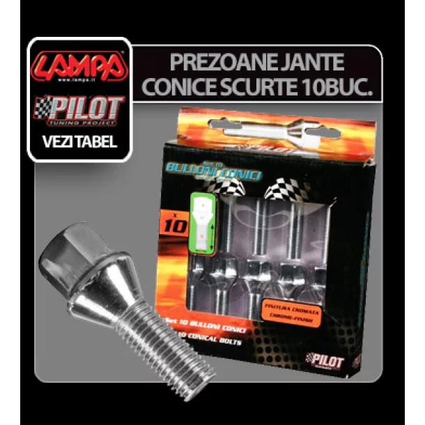 Prezoane jante conice scurte 10buc - CC2