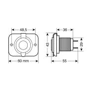Priza auto incorporabila USB, 12/24V 2100mA, Ext-7 Lampa