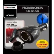 Priza bricheta cu 2xUSB 12/24V 4Cars