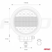 Proiector cu LED din metal rotund Combo Angel Eyes cu 2 functii, 9/36V, Amio
