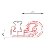 Rola incarcare KP-0, cu fixare pe bara portbagaj din otel Nordrive Kargo - 64 cm