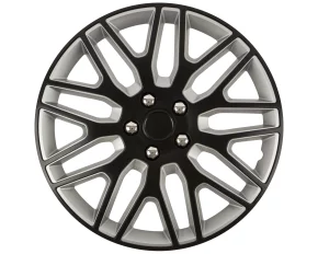 Set capace roti auto Cridem Dakar NC 4buc - Negru/Argintiu - 14&#039;&#039;
