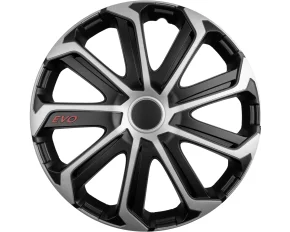 Set capace roti auto Cridem Evo 4buc - Negru/Argintiu - 15&#039;&#039;
