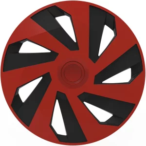 Set capace roti auto Cridem Vector 4buc - Rosu/Negru - 15&#039;&#039;