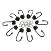 Set carlige si cleme fixare metal 10buc pt cordon cauciucat Ø10mm