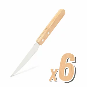 Set de cuțite cu mâner de lemn - 6 piese